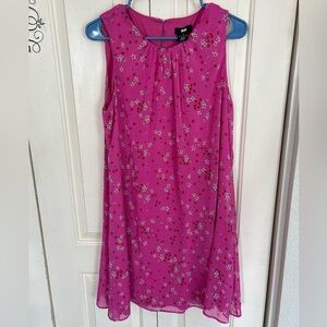 DKNY A Line Dress Pink Floral Sleeveless Dress Size 12